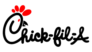 Chick-fil-A logo featuring a stylized chicken head formed by the letter "C" with red accents, followed by the text "Chick-fil-A" in script font.